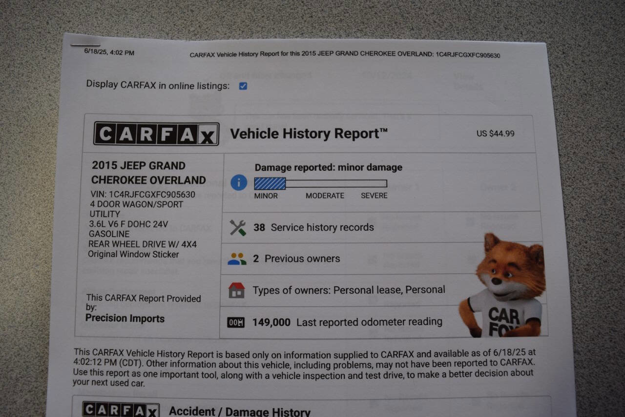 Used 2015 Jeep Grand Cherokee Overland image 63