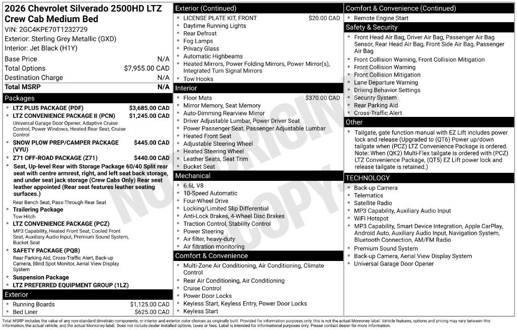 New 2026 Chevrolet Silverado 2500 LTZ w/ LTZ Plus Package AWD/4WD image 5