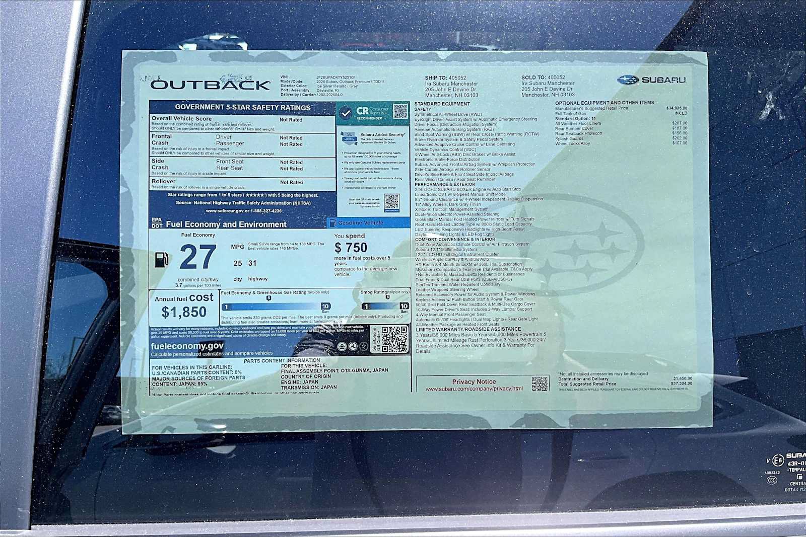New 2026 Subaru Outback Premium AWD/4WD image 19