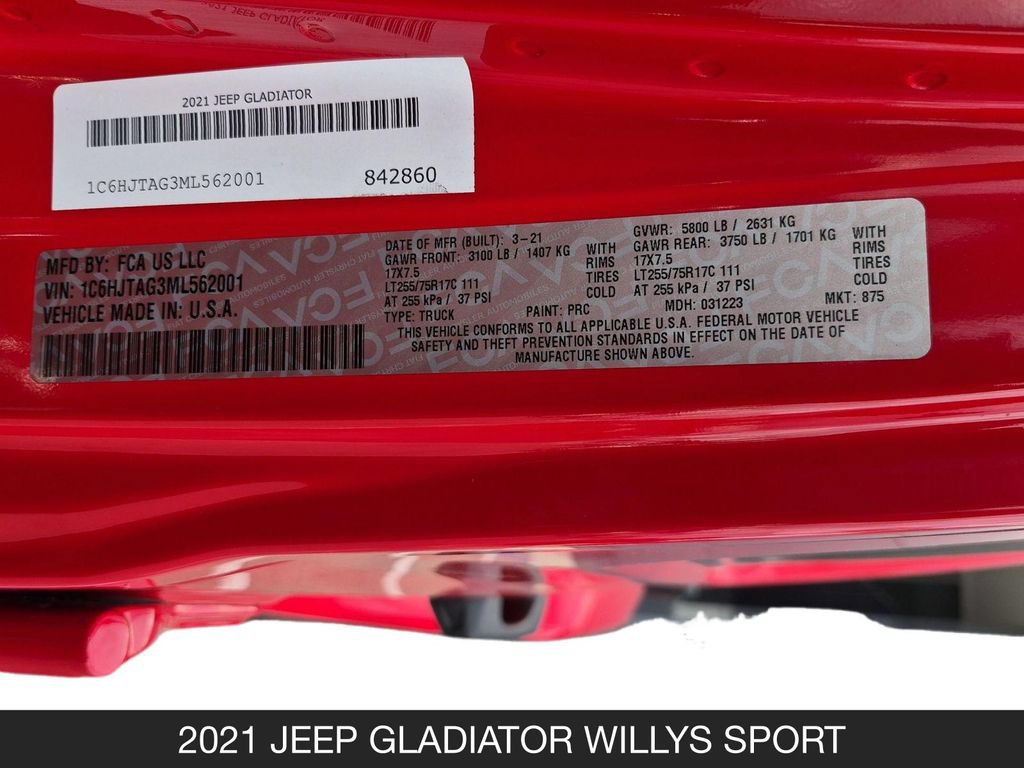 Used 2021 Jeep Gladiator Sport AWD/4WD image 24