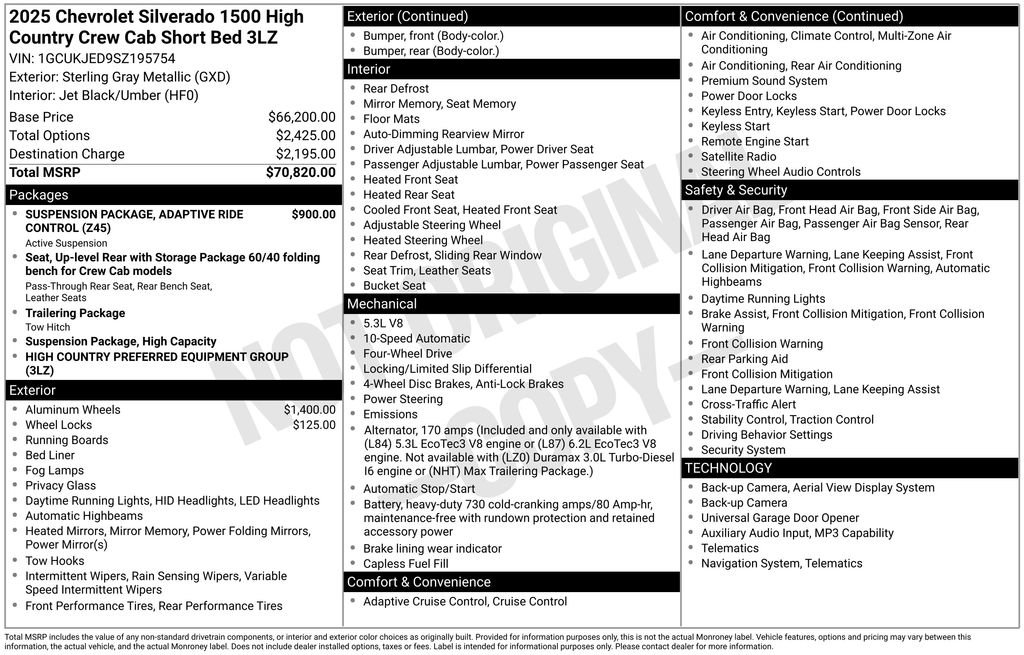 Certified 2025 Chevrolet Silverado 1500 High Country AWD/4WD image 39