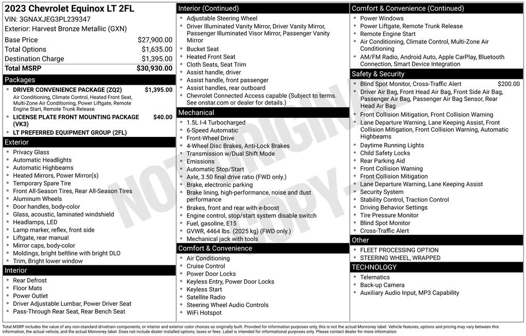 Used 2023 Chevrolet Equinox LT w/ Driver Convenience Package FWD image 5