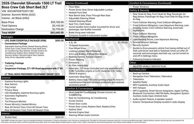 Certified 2026 Chevrolet Silverado 1500 LT Trail Boss w/ LPO, Dark Essentials Package AWD/4WD image 37