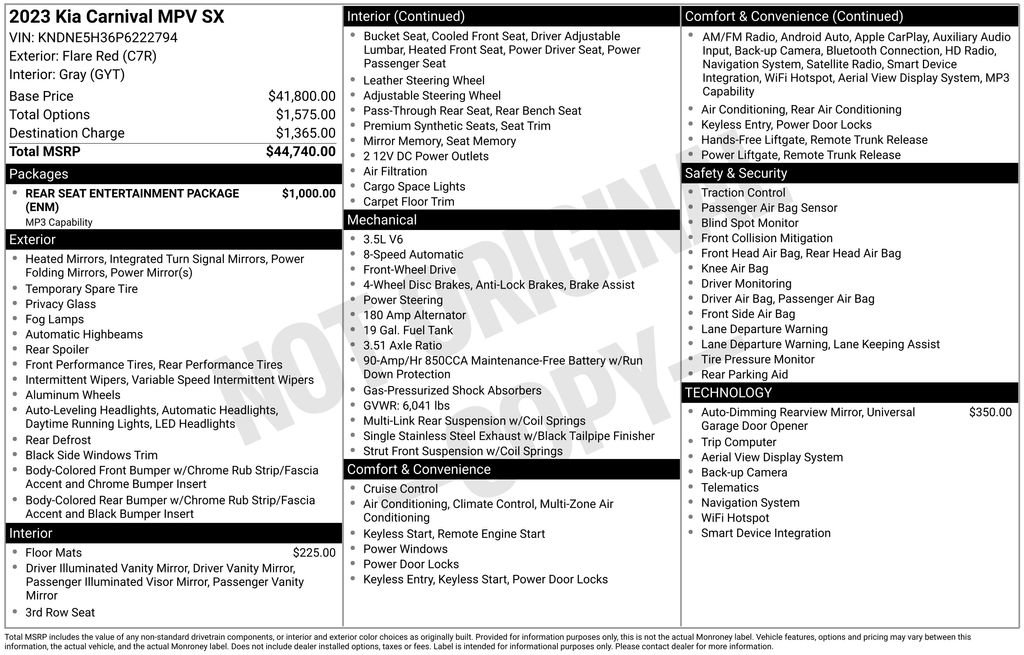 Certified 2023 Kia Carnival SX FWD image 41