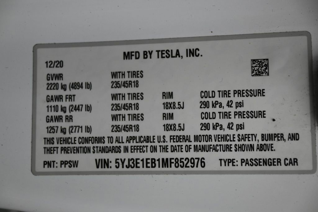 Used 2021 Tesla Model 3 Long Range AWD/4WD image 8