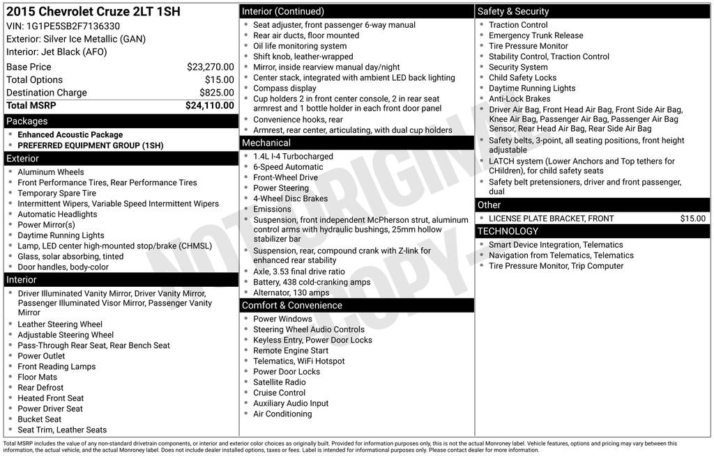Used 2015 Chevrolet Cruze LT image 5