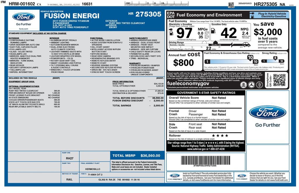 Certified 2017 Ford Fusion Energi Titanium image 3