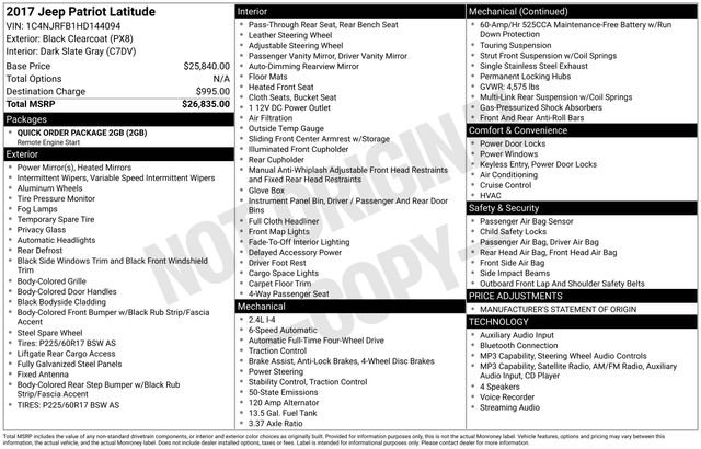 Used 2017 Jeep Patriot Latitude AWD/4WD image 6