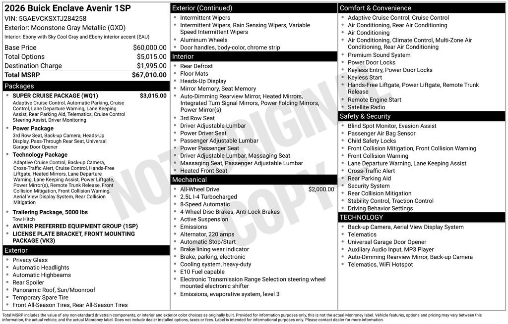 New 2026 Buick Enclave Avenir w/ Super Cruise Package image 5