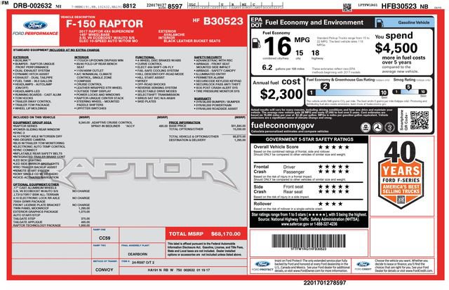 Used 2017 Ford F150 Raptor w/ Equipment Group 802A Luxury AWD/4WD image 7