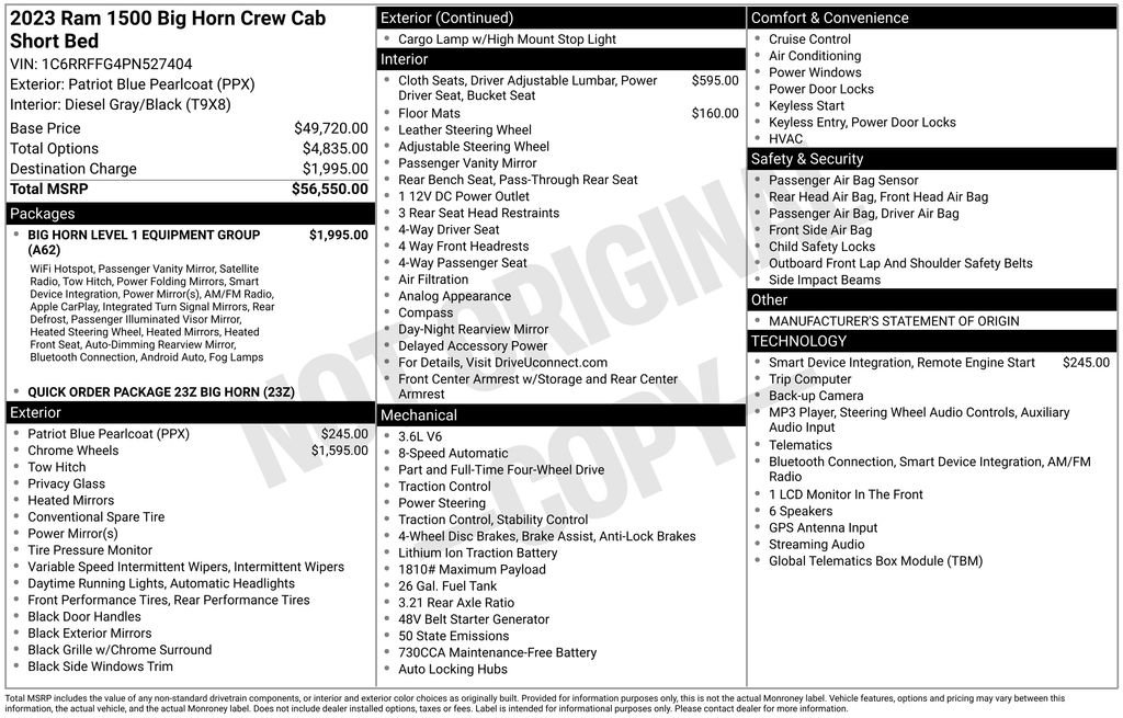 Certified 2023 RAM 1500 Big Horn AWD/4WD image 43