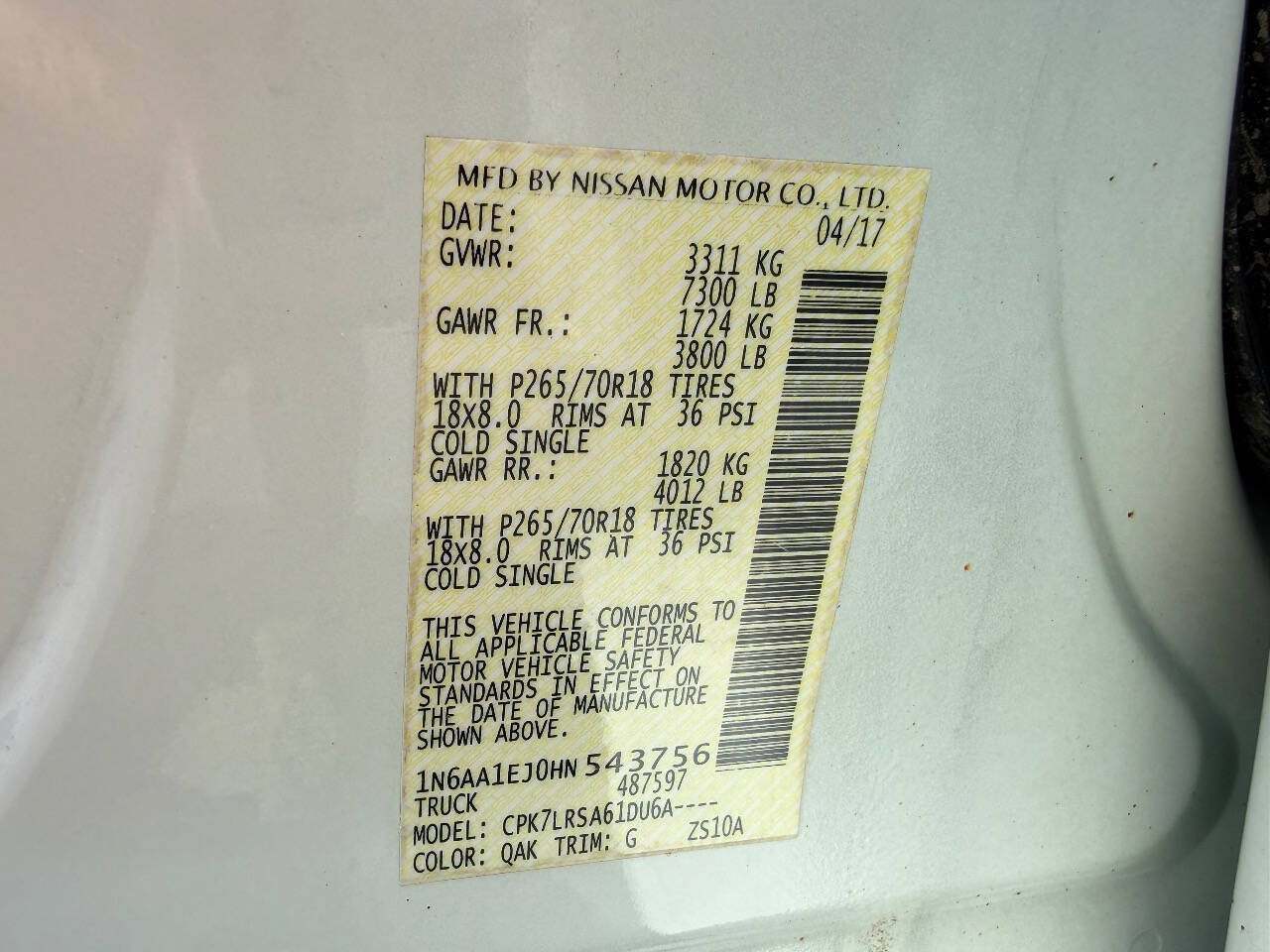 Used 2017 Nissan Titan S AWD/4WD image 33