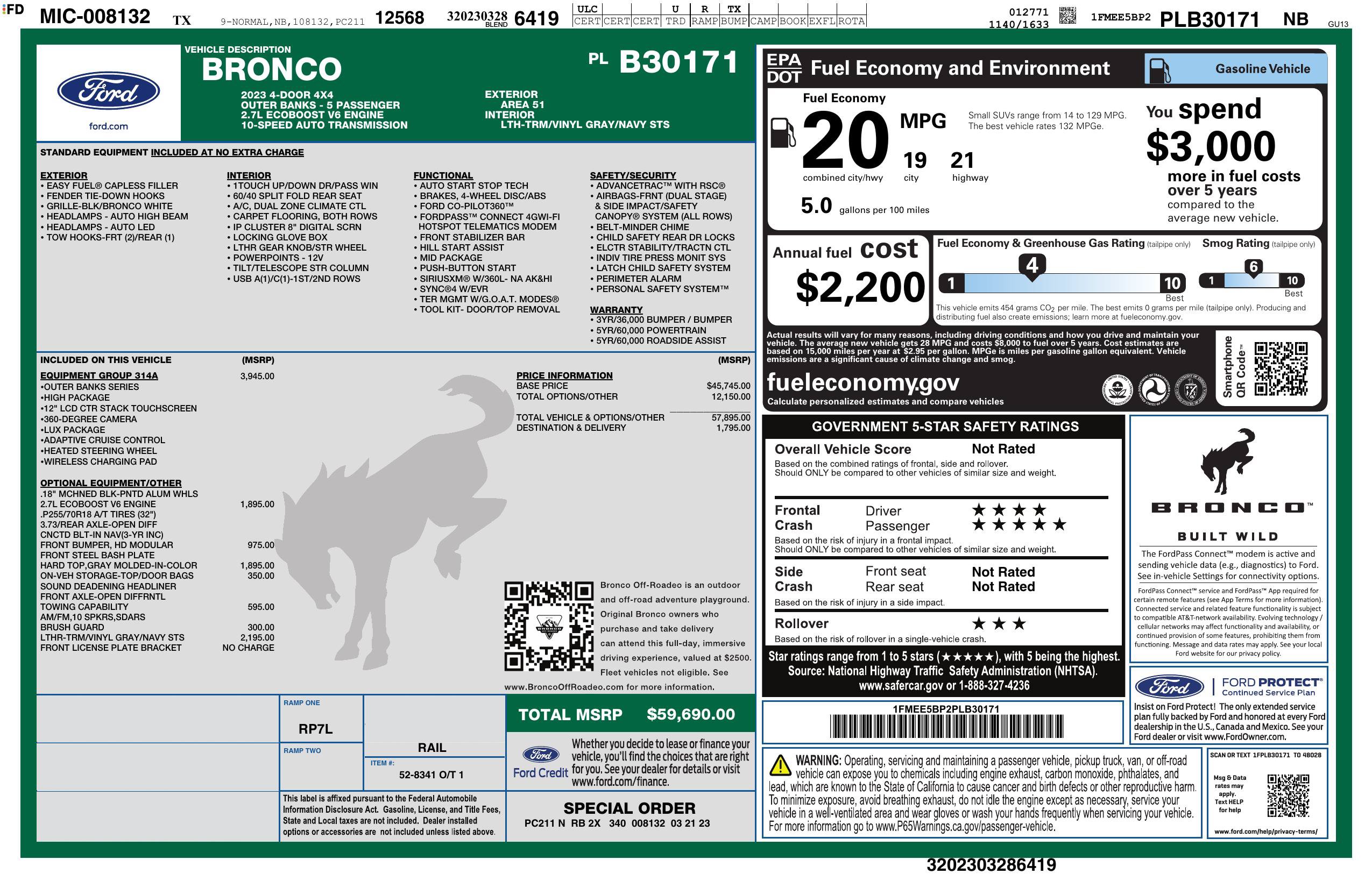 Used 2023 Ford Bronco Outer Banks AWD/4WD image 3