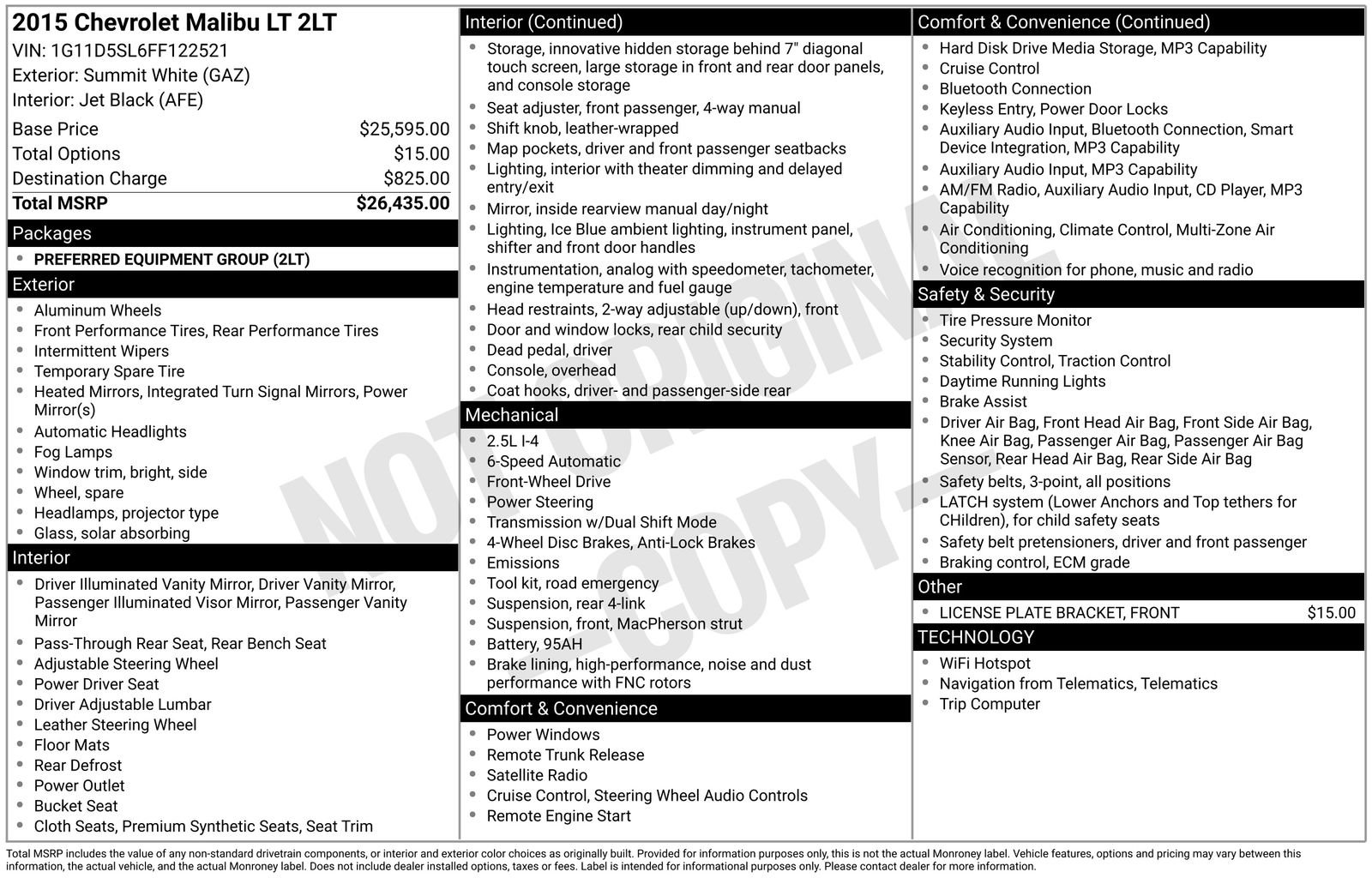 Used 2015 Chevrolet Malibu LT image 33