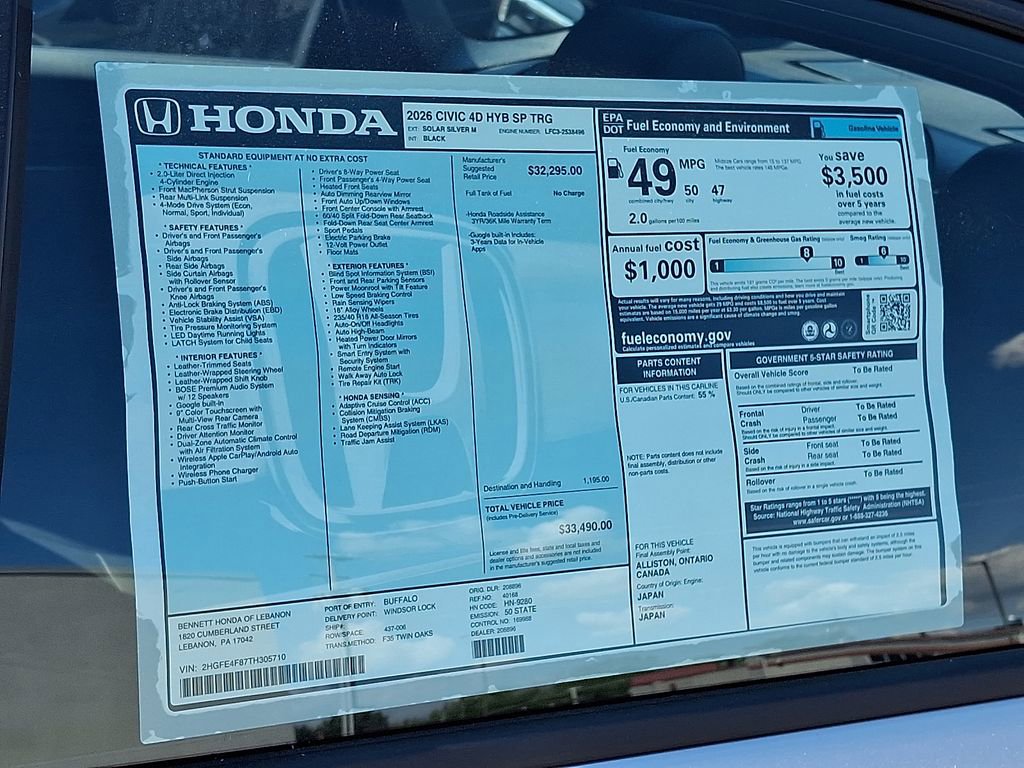 New 2026 Honda Civic Sport Touring image 8