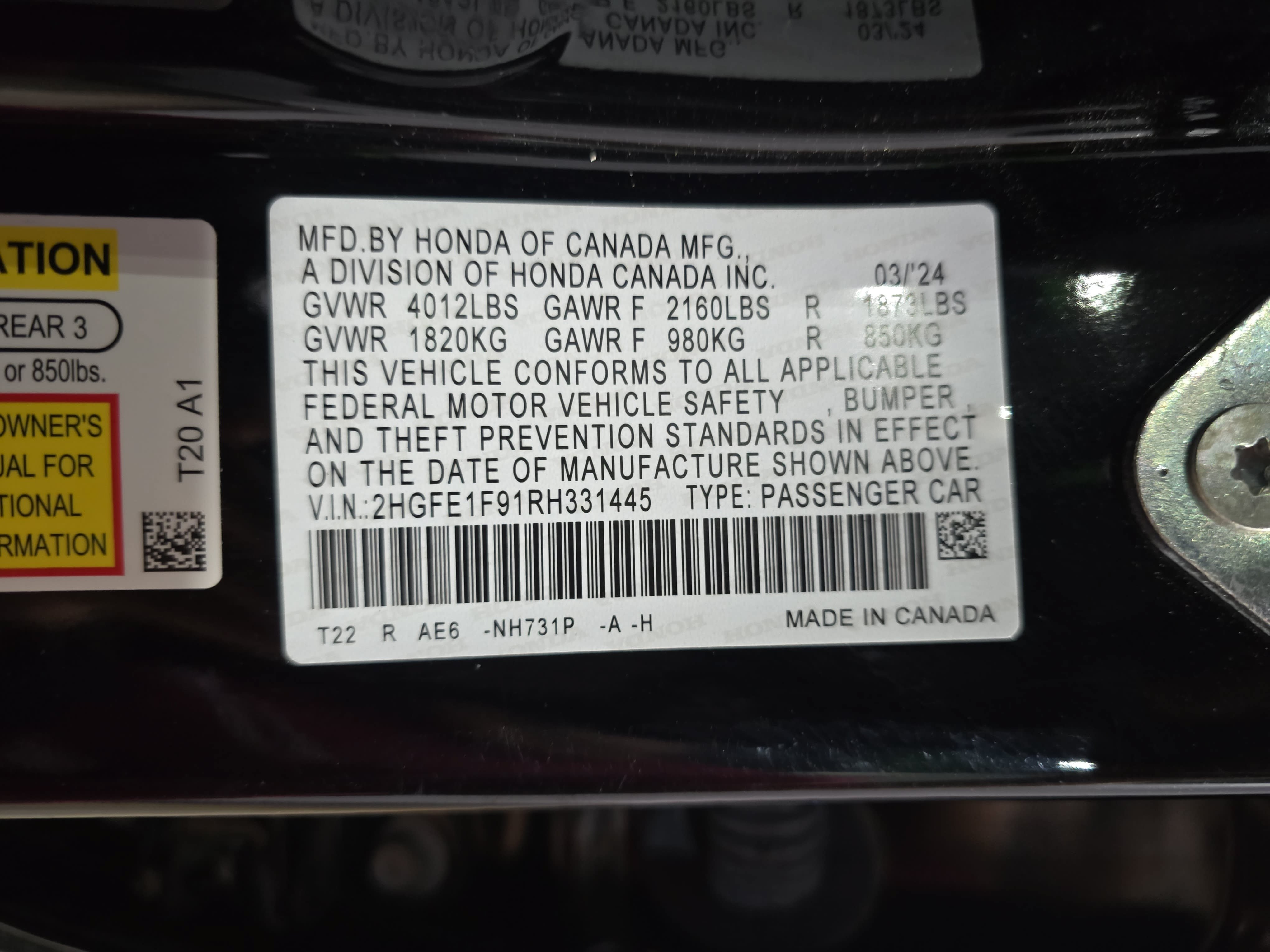 Certified 2024 Honda Civic Touring image 32