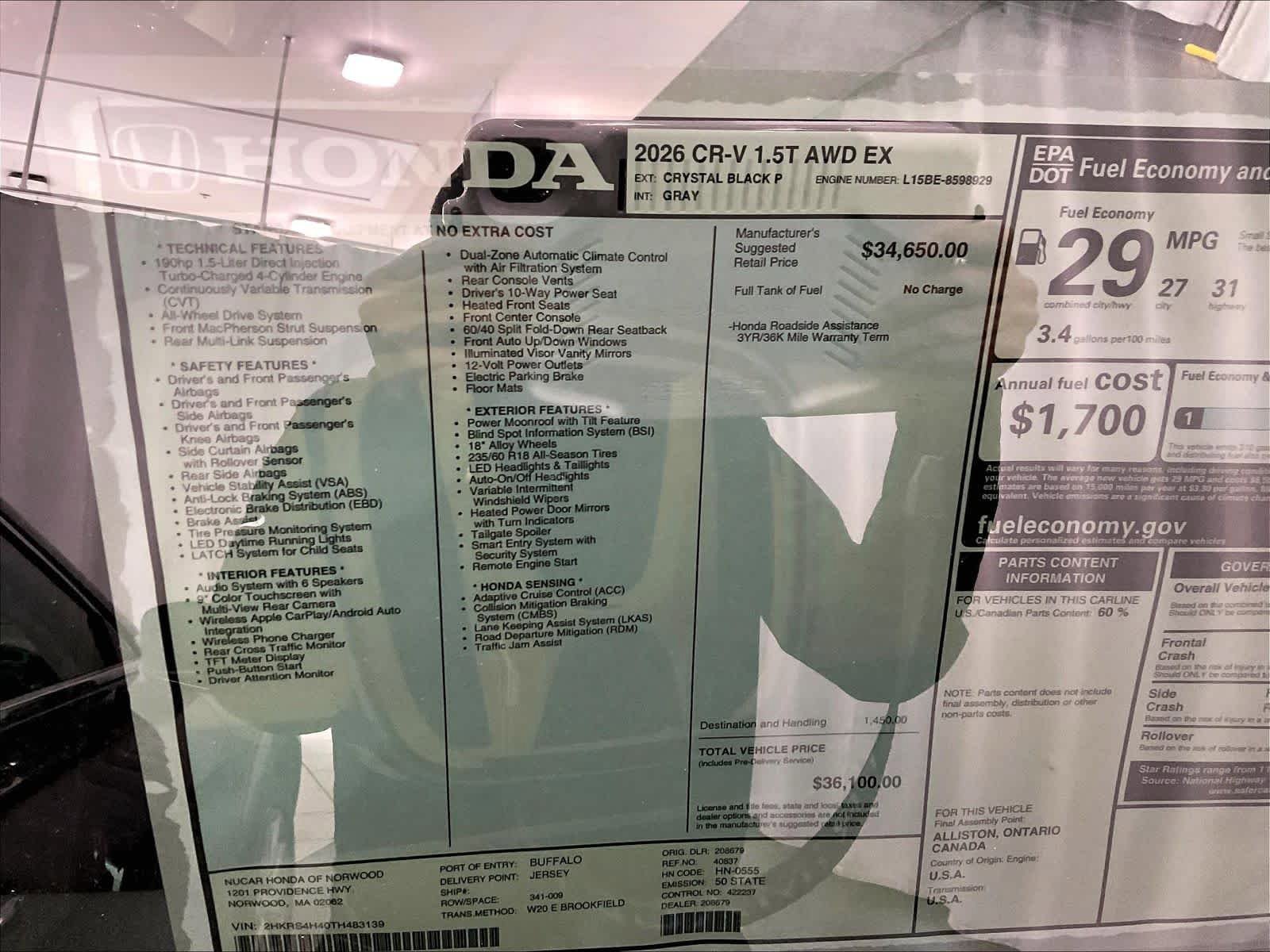 New 2026 Honda CR-V EX image 18