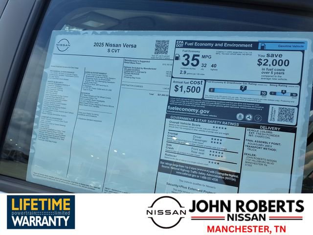 New 2025 Nissan Versa S w/ Trunk Package image 20