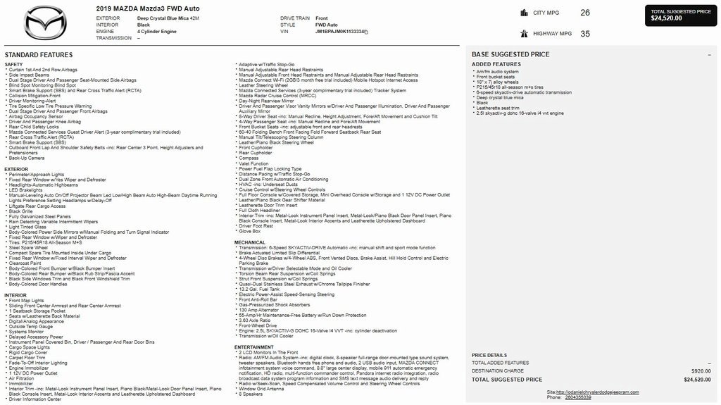 Used 2019 MAZDA MAZDA3 Hatchback image 25