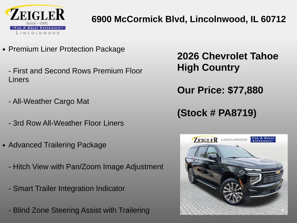Certified 2026 Chevrolet Tahoe High Country w/ Sun And Tow Package AWD/4WD image 36