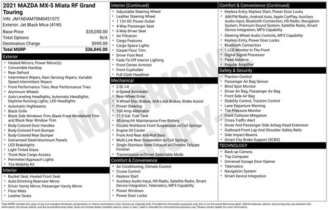 Used 2021 MAZDA MX-5 Miata RF Grand Touring image 15