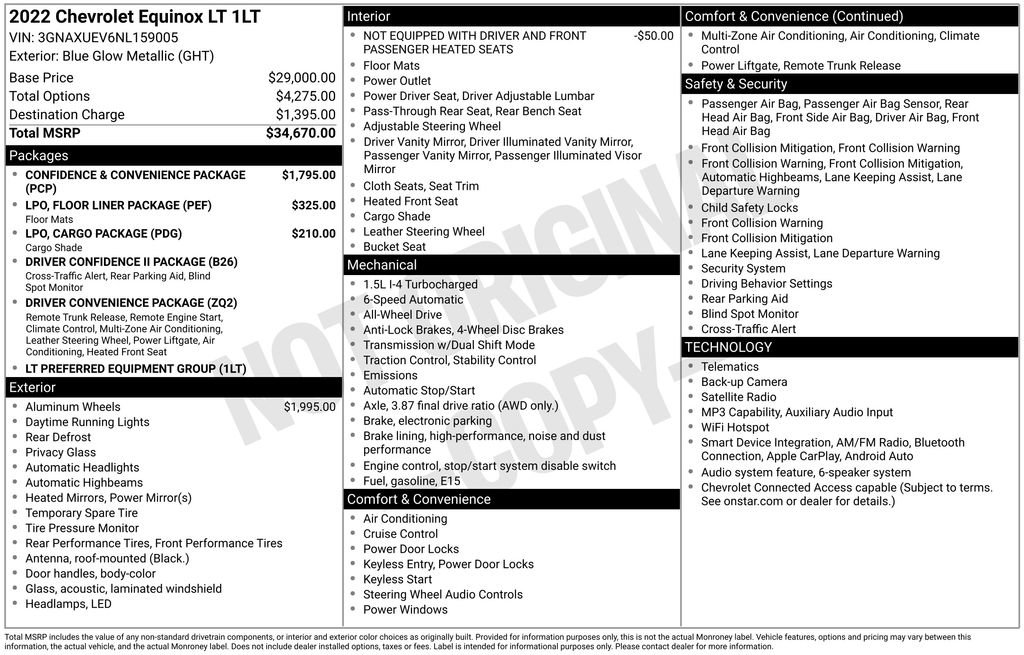 Used 2022 Chevrolet Equinox LT AWD/4WD image 3