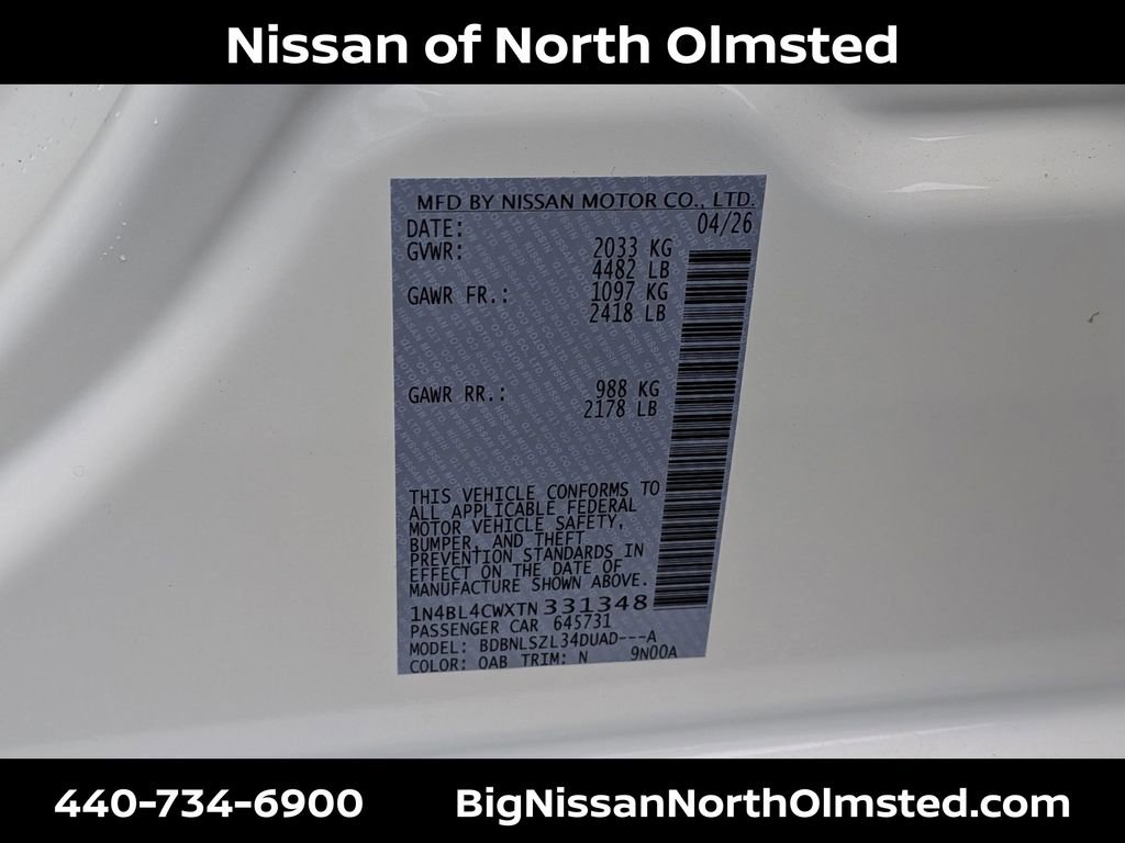 New 2026 Nissan Altima 2.5 SR w/ SR Midnight Edition Package AWD/4WD image 20
