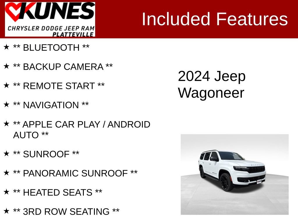 Used 2024 Jeep Wagoneer Series II w/ Convenience Group I AWD/4WD image 2