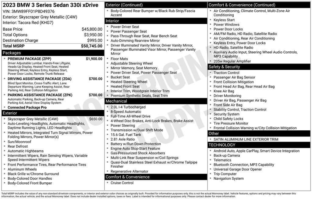 Certified 2023 BMW 330i xDrive Sedan w/ Premium Package AWD/4WD image 29