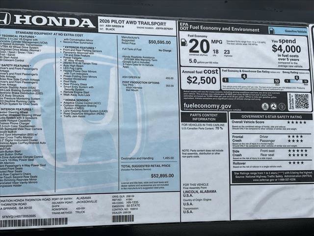 New 2026 Honda Pilot TrailSport image 22
