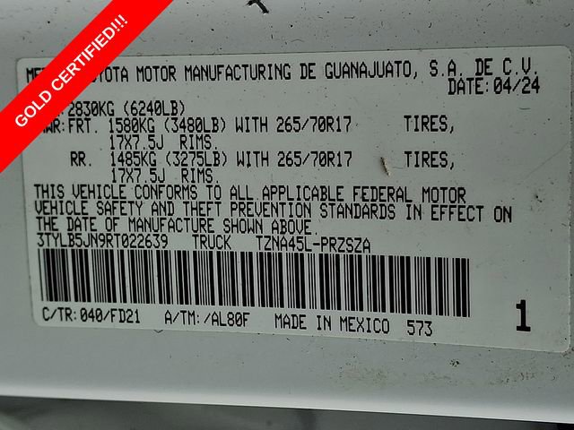 Certified 2024 Toyota Tacoma TRD Off-Road AWD/4WD image 27