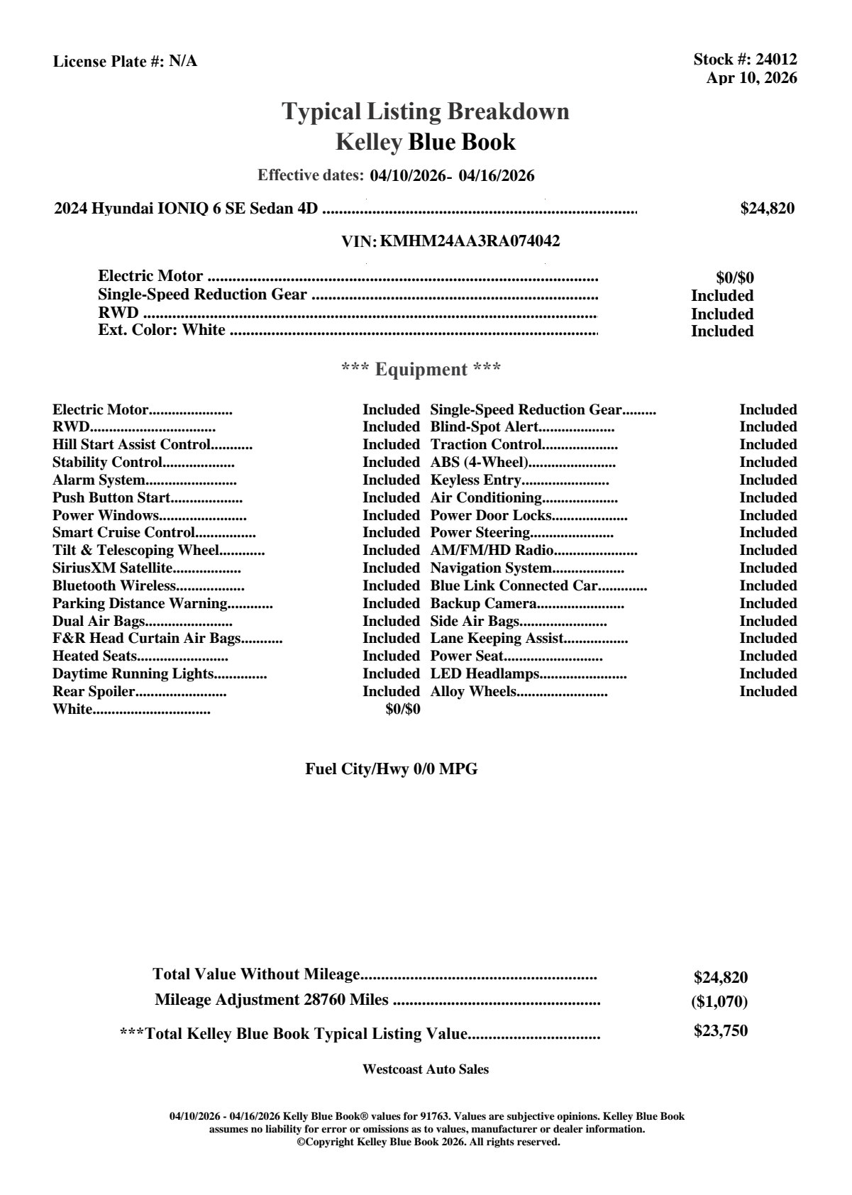 Used 2024 Hyundai Ioniq 6 SE image 4