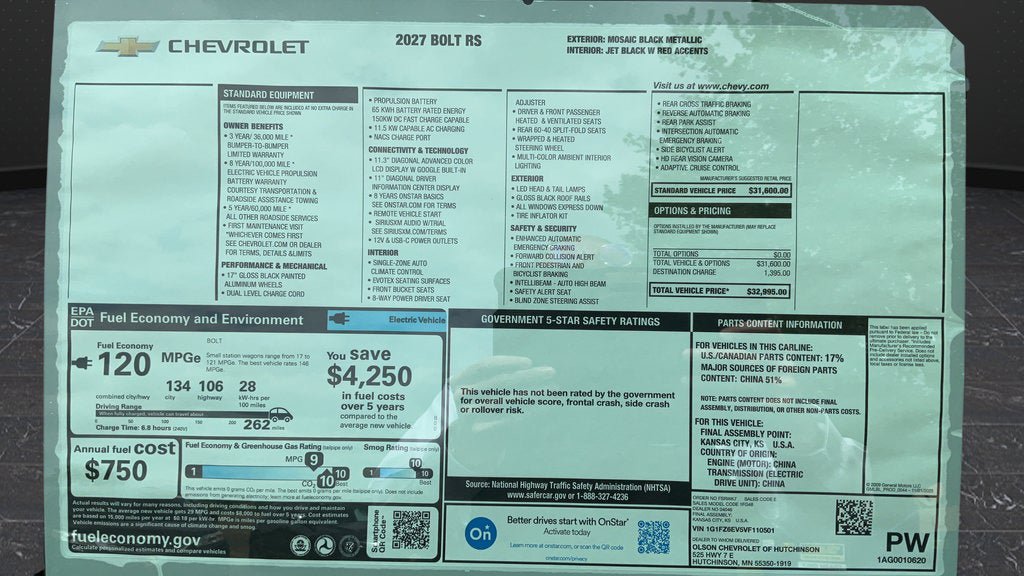 New 2027 Chevrolet Bolt RS FWD image 32