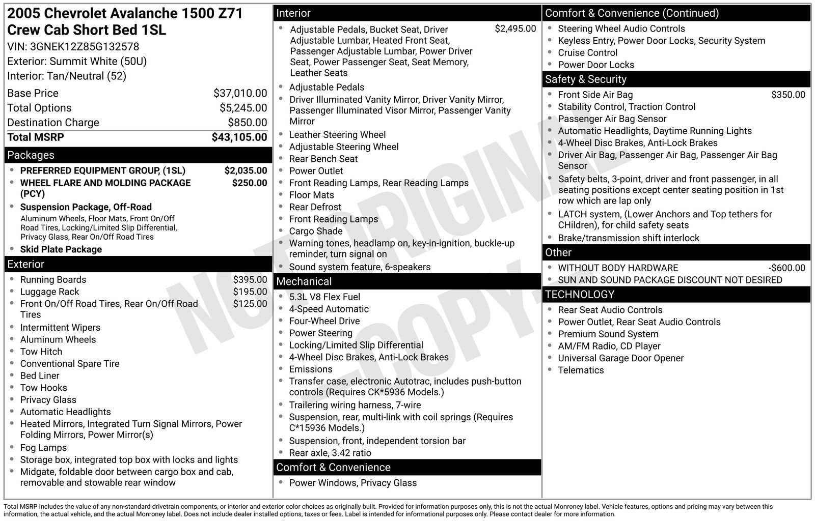 Used 2005 Chevrolet Avalanche Z71 w/ Preferred Equipment Group image 36