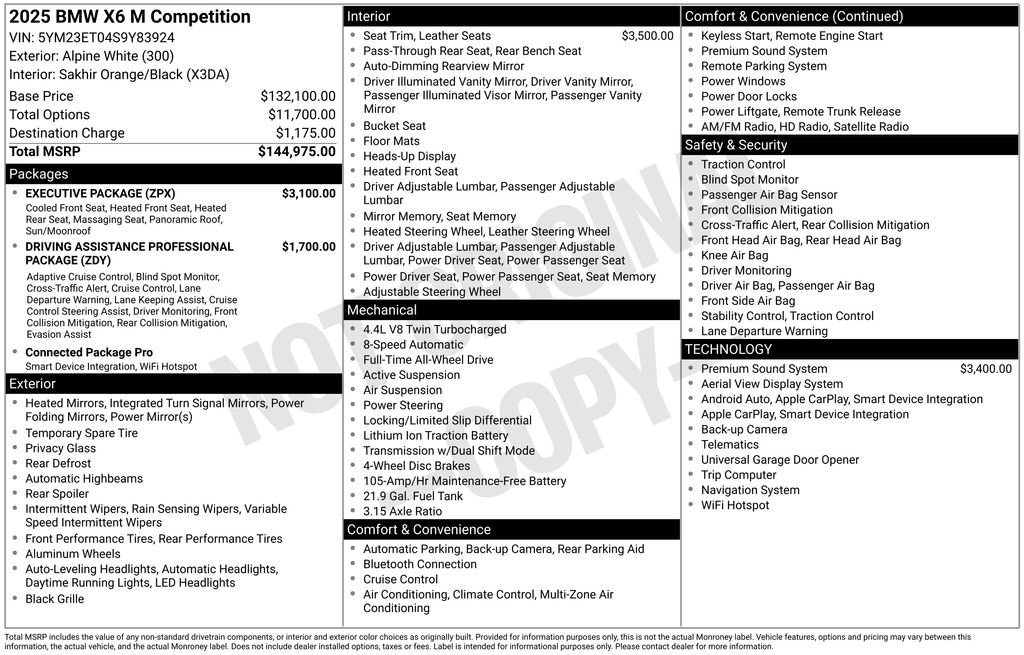 Used 2025 BMW X6 M Competition w/ Executive Package image 25