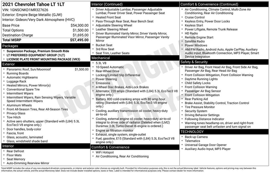 Used 2021 Chevrolet Tahoe LT image 30