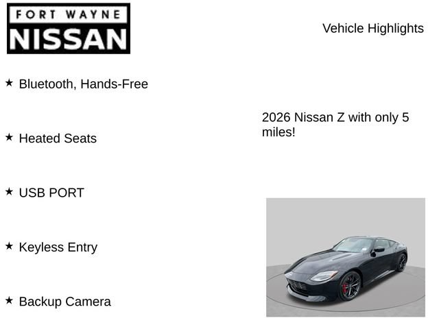 New 2026 Nissan Z Performance w/ Floor Mat Package RWD image 8