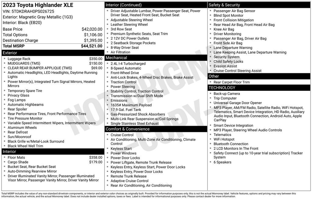 Used 2023 Toyota Highlander XLE FWD image 4
