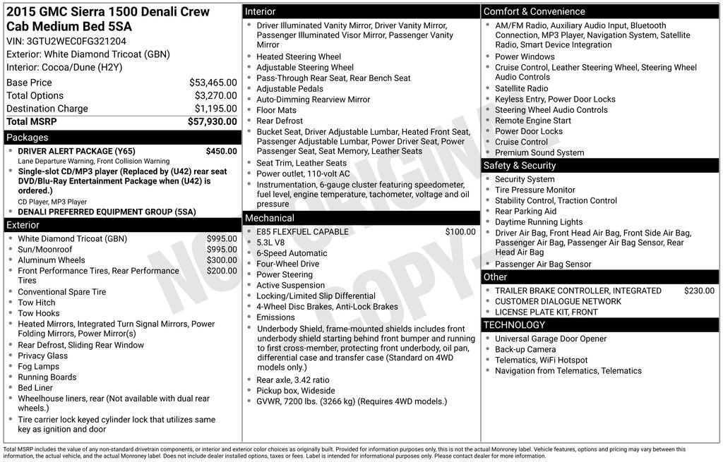 Used 2015 GMC Sierra 1500 Denali w/ Driver Alert Package image 2