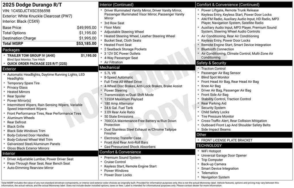 New 2025 Dodge Durango R/T w/ Trailer Tow Group IV image 6