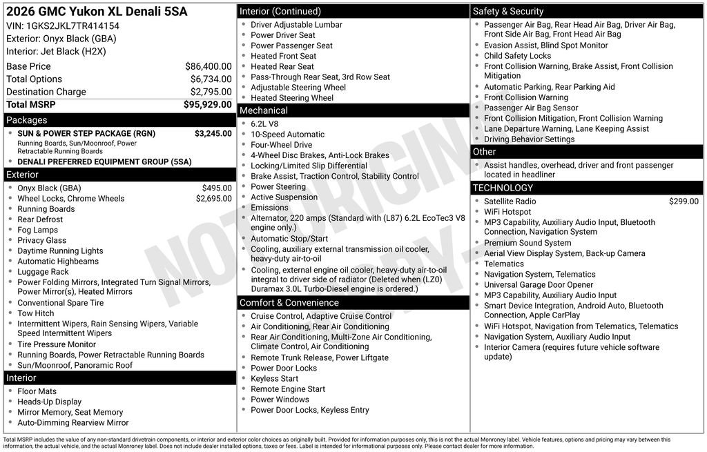 New 2026 GMC Yukon XL Denali w/ Sun & Power Step Package AWD/4WD image 4