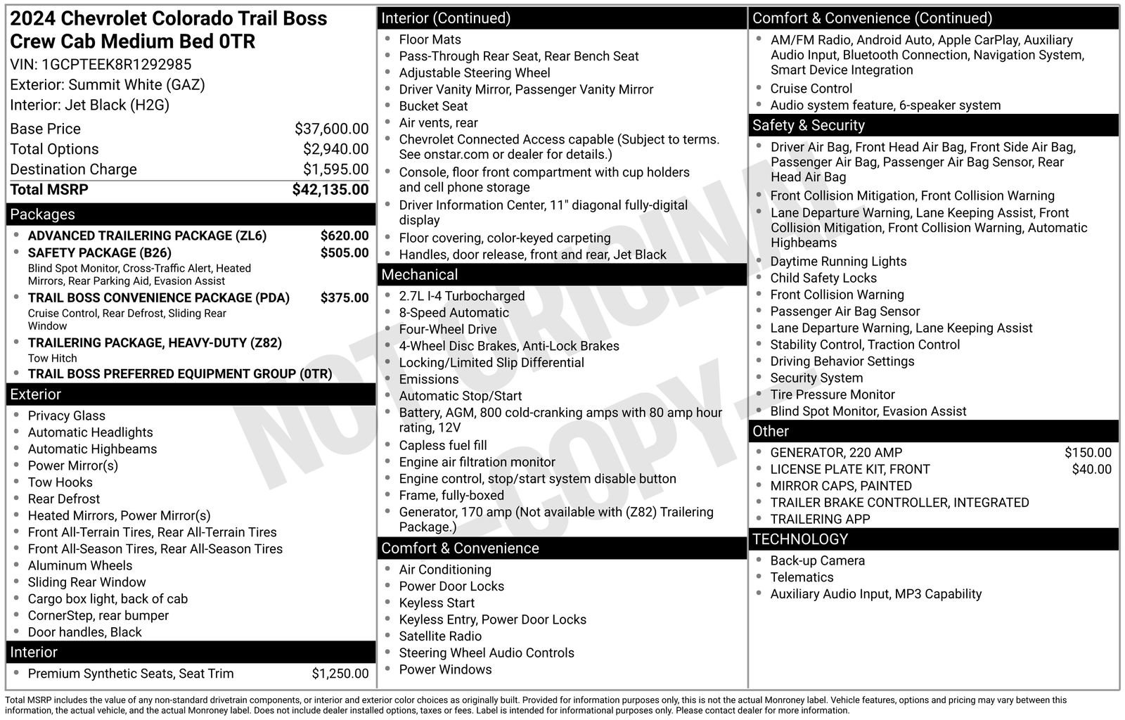 Used 2024 Chevrolet Colorado Trail Boss w/ Advanced Trailering Package AWD/4WD image 8