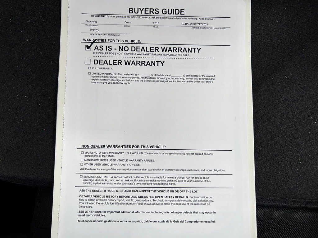 Used 2015 Chevrolet Cruze LT w/ RS Package image 29