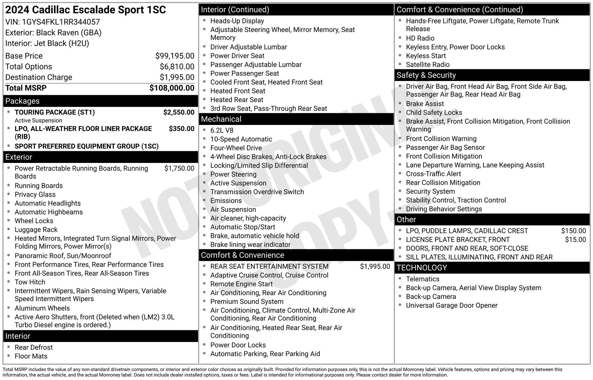 Certified 2024 Cadillac Escalade Sport w/ Touring Package AWD/4WD image 45