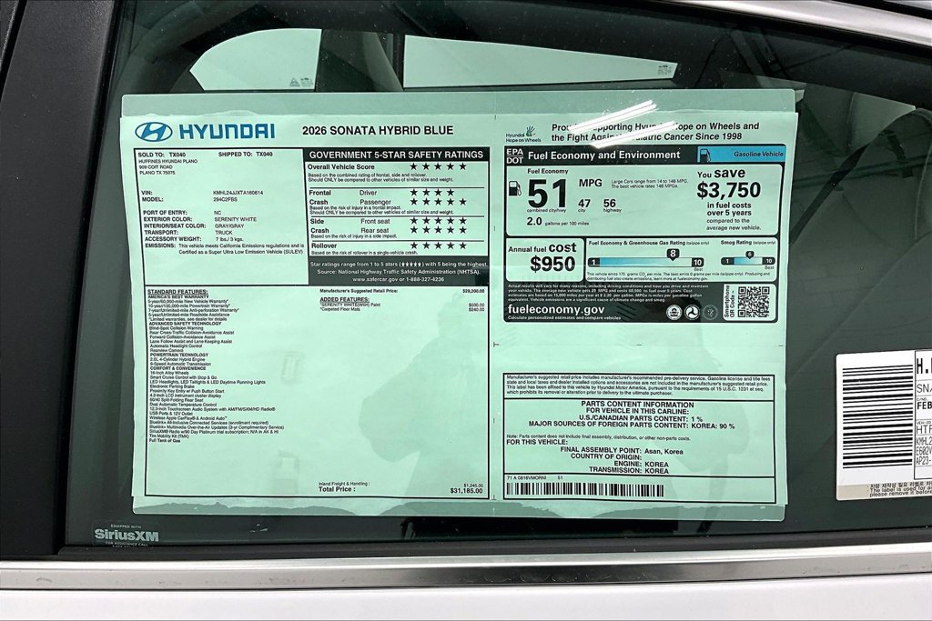 New 2026 Hyundai Sonata Blue FWD image 33