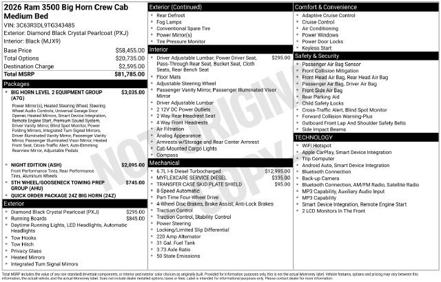 New 2026 RAM 3500 Big Horn AWD/4WD image 40