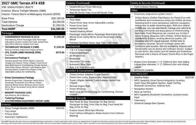 New 2027 GMC Terrain AT4 w/ Convenience Package III AWD/4WD image 23