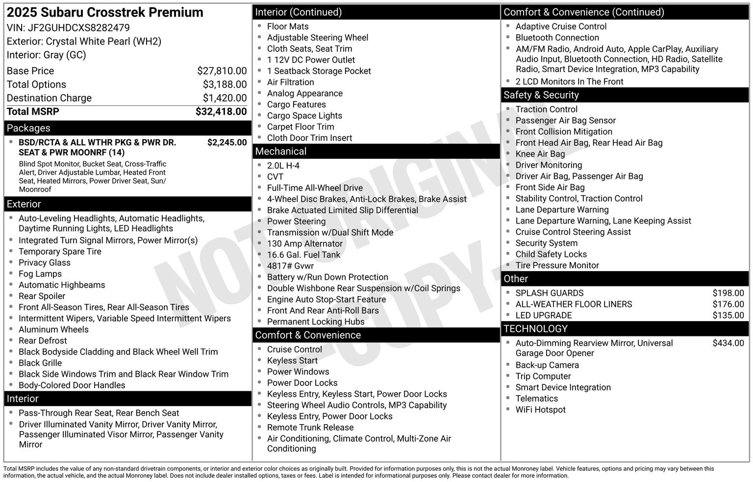 Certified 2025 Subaru Crosstrek 2.0i Premium image 34
