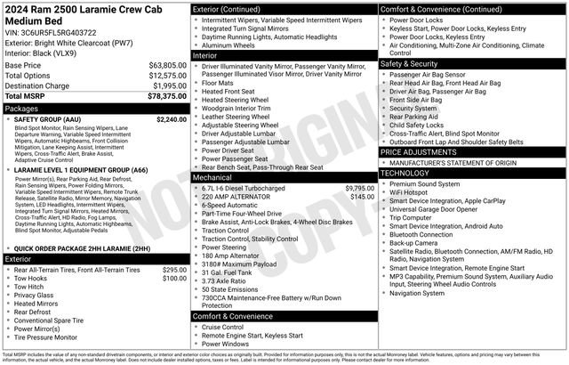 Used 2024 RAM 2500 Laramie w/ Safety Group AWD/4WD image 23
