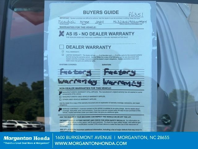 Used 2024 Mitsubishi Mirage ES FWD image 25